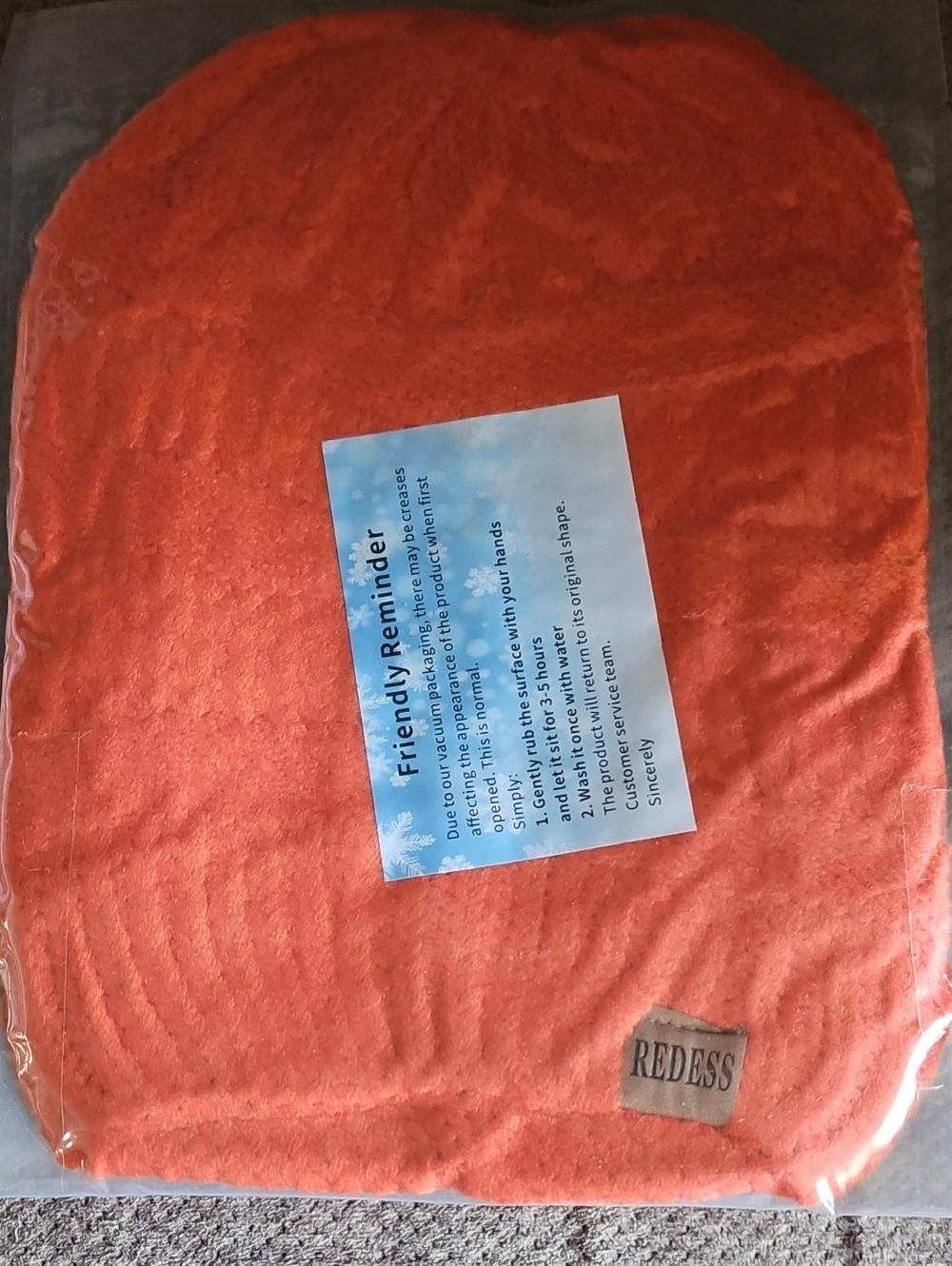 Orange Women's Plush Hat - Cozy Winter Accessory